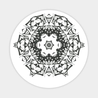 39C Unique Black White Abstract Mandala Magnet